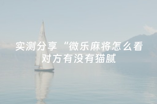 实测分享“微乐麻将怎么看对方有没有猫腻（助赢神器通用版）