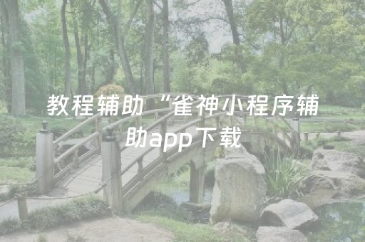 教程辅助“雀神小程序辅助app下载（助赢神器通用版）