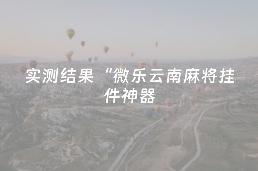 实测结果“微乐云南麻将挂件神器（专用辅牌神器免安装）