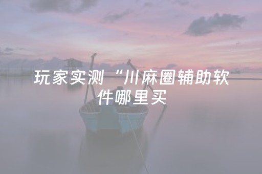 玩家实测“川麻圈辅助软件哪里买（助赢神器通用版）