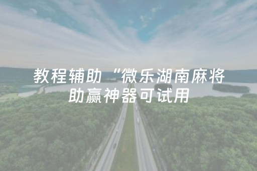教程辅助“微乐湖南麻将助赢神器可试用（专用辅牌神器免安装）