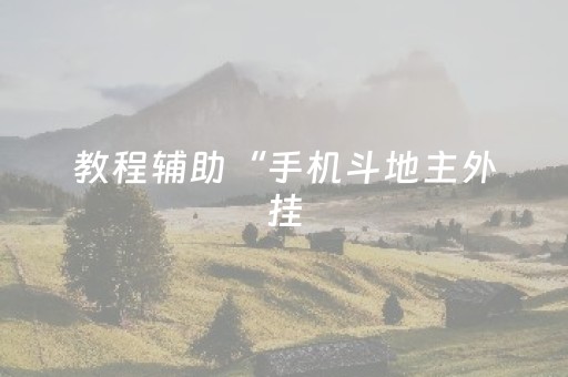 教程辅助“手机斗地主外挂（专用辅牌神器免安装）