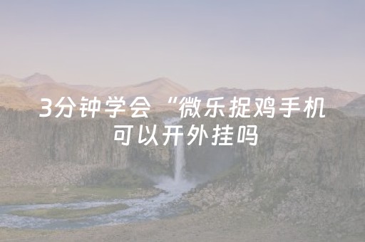 3分钟学会“微乐捉鸡手机可以开外挂吗（助赢神器通用版）