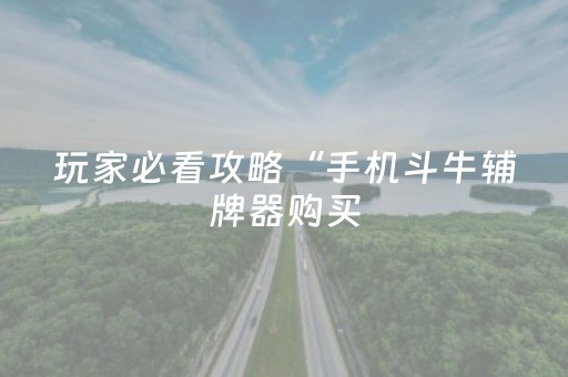 玩家必看攻略“手机斗牛辅牌器购买（专用辅牌神器免安装）