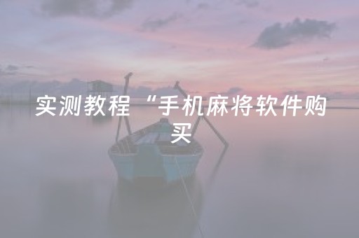 实测教程“手机麻将软件购买（专用辅牌神器免安装）