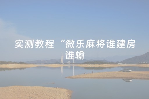 实测教程“微乐麻将谁建房谁输（专用辅牌神器免安装）