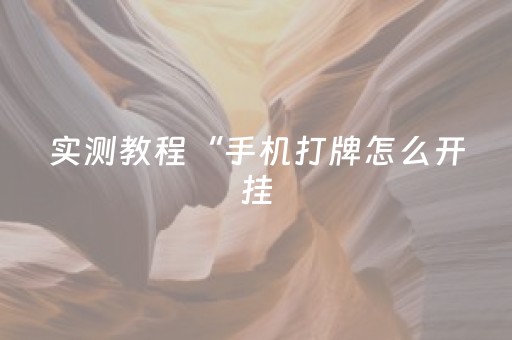 实测教程“手机打牌怎么开挂（助赢神器通用版）