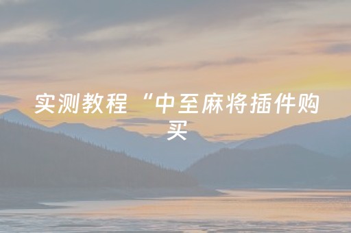 实测教程“中至麻将插件购买（助赢神器通用版）