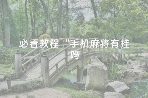 必看教程“手机麻将有挂吗（专用辅牌神器免安装）