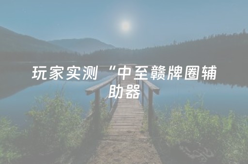 玩家实测“中至赣牌圈辅助器（助赢神器通用版）