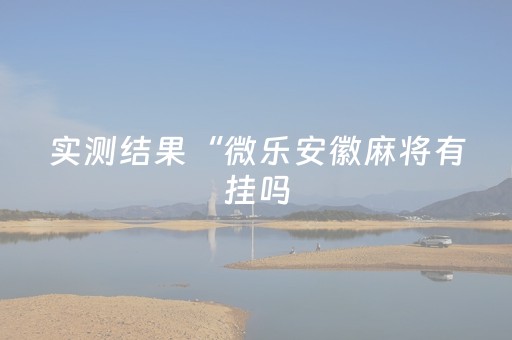 实测结果“微乐安徽麻将有挂吗（助赢神器通用版）