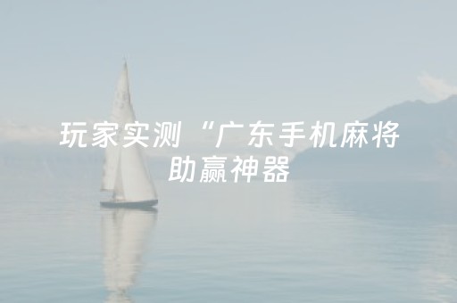 玩家实测“广东手机麻将助赢神器（专用辅牌神器免安装）
