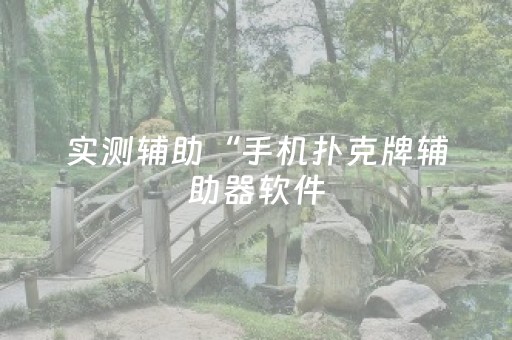 实测辅助“手机扑克牌辅助器软件（助赢神器通用版）