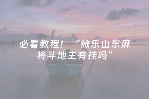 玩家必备教程“棋牌室的麻将机有程序吗（专用辅牌神器免安装）