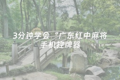 3分钟学会“广东红中麻将手机控牌器（助赢神器通用版）