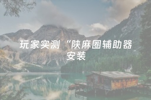玩家实测“陕麻圈辅助器安装（专用辅牌神器免安装）