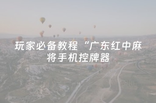 玩家必备教程“广东红中麻将手机控牌器（专用辅牌神器免安装）