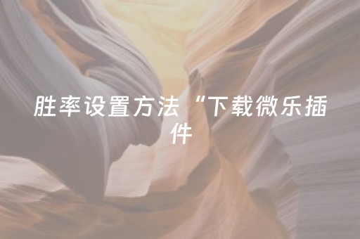 胜率设置方法“下载微乐插件（专用辅牌神器免安装）