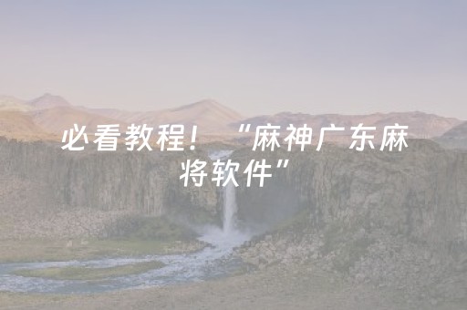 必看教程！“麻神广东麻将软件”（详细透视教程）-哔哩哔哩