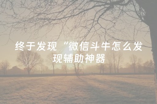 终于发现“微信斗牛怎么发现辅助神器（助赢神器通用版）