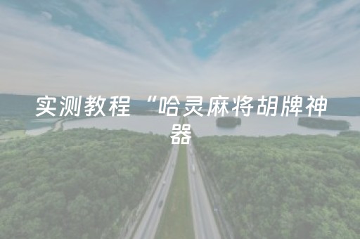 实测教程“哈灵麻将胡牌神器（助赢神器通用版）