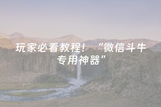 玩家必看教程！“微信斗牛专用神器”（详细开挂教程）-哔哩哔哩