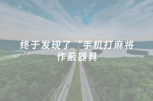 终于发现了“手机打麻将作蔽器具（助赢神器通用版）