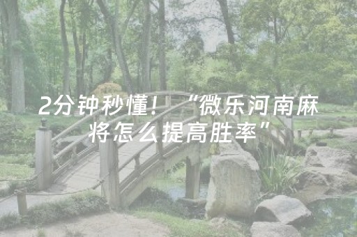 2分钟秒懂！“微乐河南麻将怎么提高胜率”（详细开挂教程）-哔哩哔哩