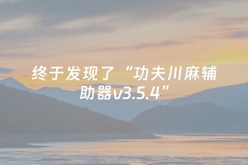 终于发现了“功夫川麻辅助器v3.5.4”（详细透视教程）-哔哩哔哩