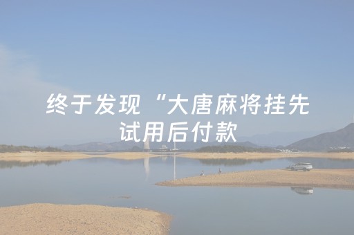 终于发现“大唐麻将挂先试用后付款（专用辅牌神器免安装）