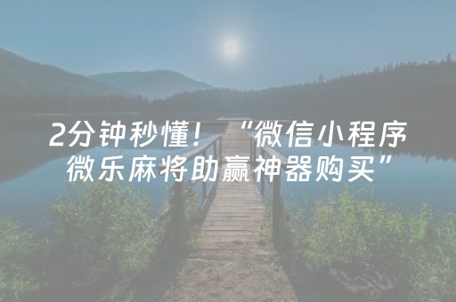 2分钟秒懂！“微信小程序微乐麻将助赢神器购买”（详细透视教程）-哔哩哔哩