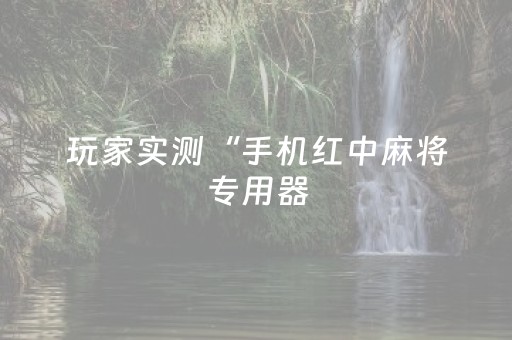 玩家实测“手机红中麻将专用器（专用辅牌神器免安装）