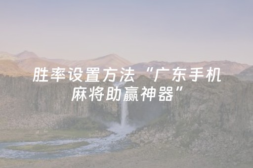 胜率设置方法“广东手机麻将助赢神器”（详细透视教程）-哔哩哔哩