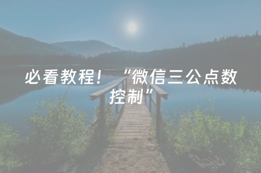 必看教程！“微信三公点数控制”（详细透视教程）-哔哩哔哩