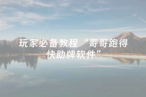 玩家必备教程“哥哥跑得快助牌软件”（详细透视教程）-哔哩哔哩