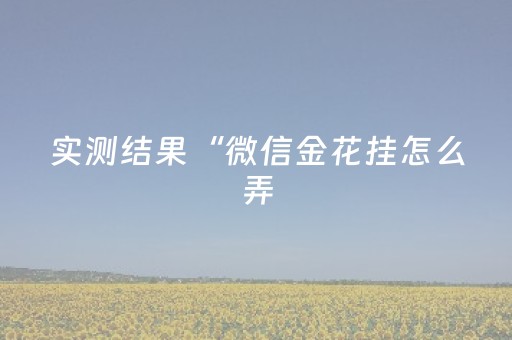实测结果“微信金花挂怎么弄（助赢神器通用版）
