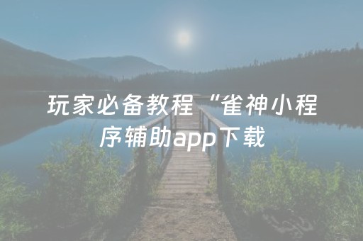 玩家必备教程“雀神小程序辅助app下载（专用辅牌神器免安装）