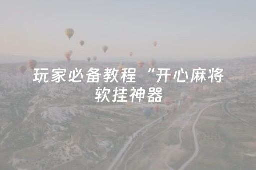 玩家必备教程“开心麻将软挂神器（专用辅牌神器免安装）