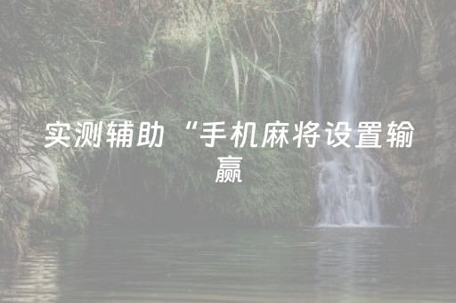 实测辅助“手机麻将设置输赢（专用辅牌神器免安装）