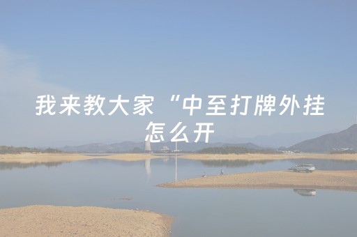 我来教大家“中至打牌外挂怎么开（助赢神器通用版）