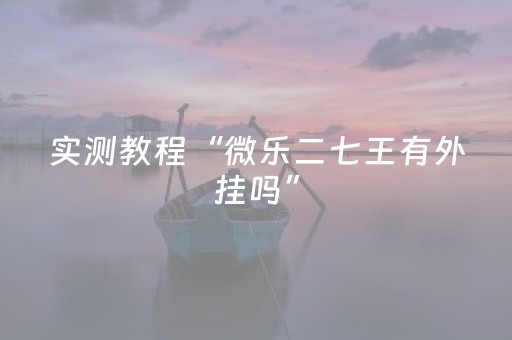 实测教程“微乐二七王有外挂吗”（详细透视教程）-哔哩哔哩