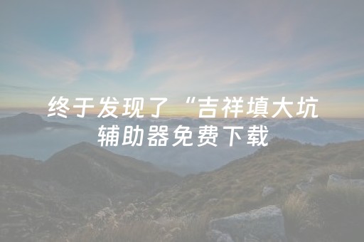 终于发现了“吉祥填大坑辅助器免费下载（专用辅牌神器免安装）