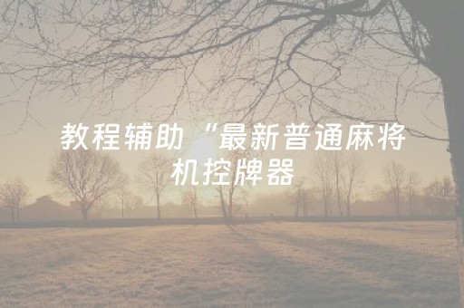 教程辅助“最新普通麻将机控牌器（助赢神器通用版）
