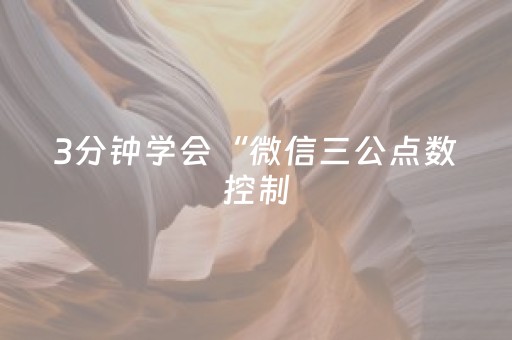 3分钟学会“微信三公点数控制（助赢神器通用版）