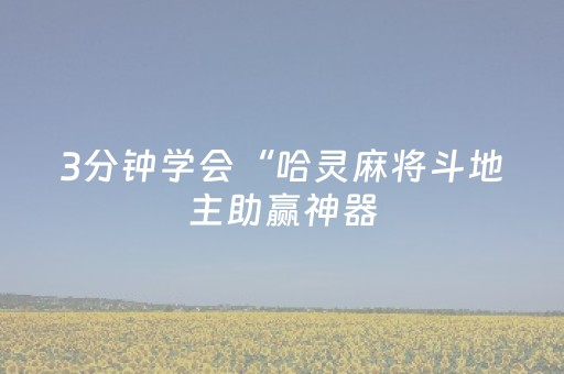 3分钟学会“哈灵麻将斗地主助赢神器（助赢神器通用版）