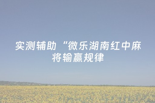 实测辅助“微乐湖南红中麻将输赢规律（专用辅牌神器免安装）