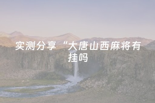 实测分享“大唐山西麻将有挂吗（助赢神器通用版）