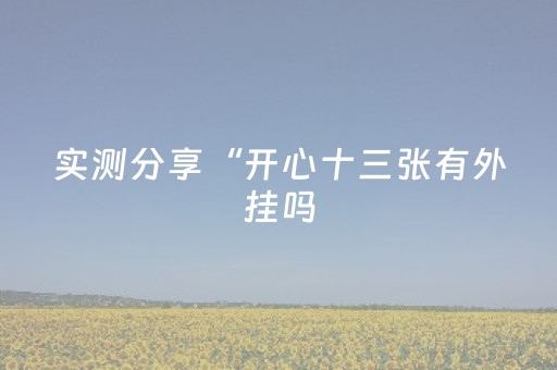 实测分享“开心十三张有外挂吗（专用辅牌神器免安装）