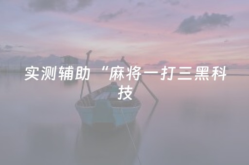 实测辅助“麻将一打三黑科技（助赢神器通用版）