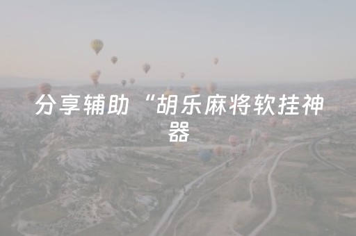 分享辅助“胡乐麻将软挂神器（专用辅牌神器免安装）